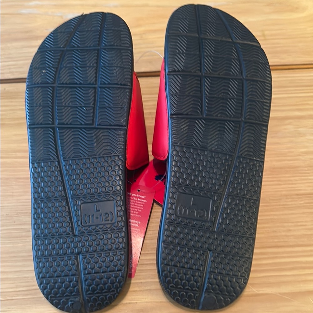 FOCO Red Slide Sandals with Logo - Picture 2 of 4